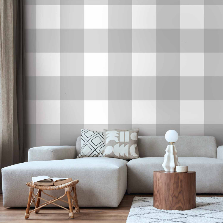 Modern Wallpaper Check Pattern: Grey 96971