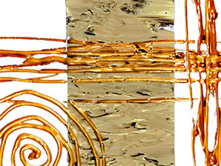 Canvas Gate - Abstract Patterns on White Background with Copper Wire Imitation 97771 additionalImage 2