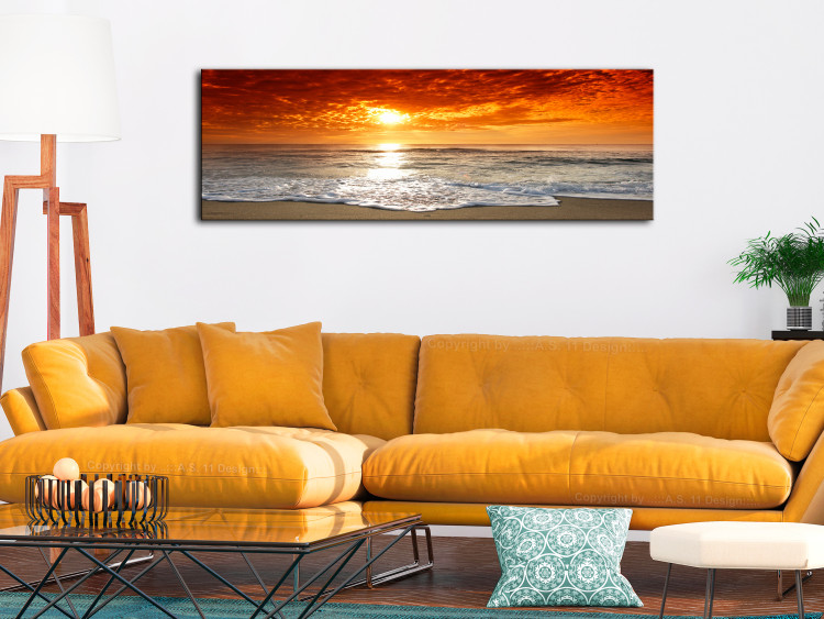 Canvas Calm Sea (1-piece) - Waves in Sunset Rays 105781 additionalImage 3