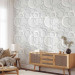 Modern Wallpaper White Rings 108281