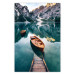 Wall Poster Boats in the Dolomites - picturesque water landscape against a mountain range backdrop 116681
