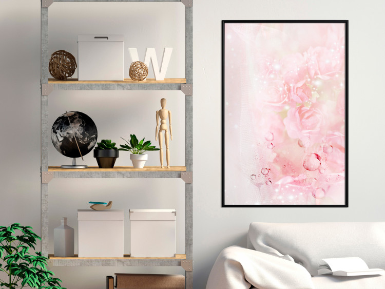 Poster Pink Nature - radiant abstraction with delicate botanical motif 117881 additionalImage 3