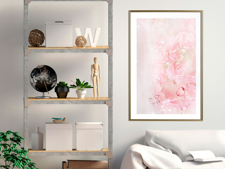 Poster Pink Nature - radiant abstraction with delicate botanical motif 117881 additionalImage 13