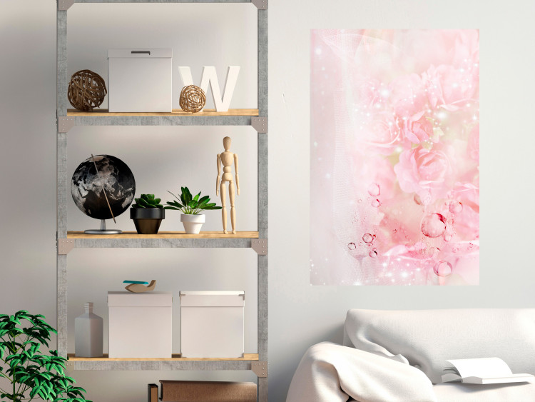 Poster Pink Nature - radiant abstraction with delicate botanical motif 117881 additionalImage 17
