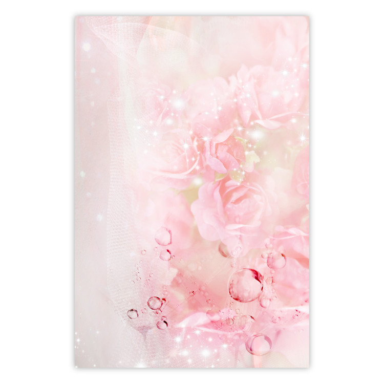 Poster Pink Nature - radiant abstraction with delicate botanical motif 117881