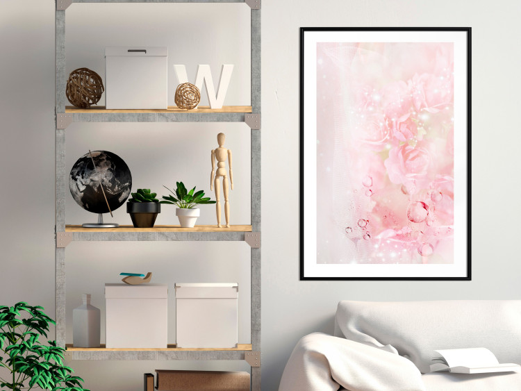 Poster Pink Nature - radiant abstraction with delicate botanical motif 117881 additionalImage 4