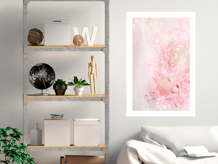 Poster Pink Nature - radiant abstraction with delicate botanical motif 117881 additionalImage 2