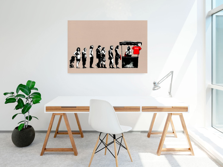 Poster Destroy Capitalism - Banksy-style graffiti with people in line 118781 additionalImage 17