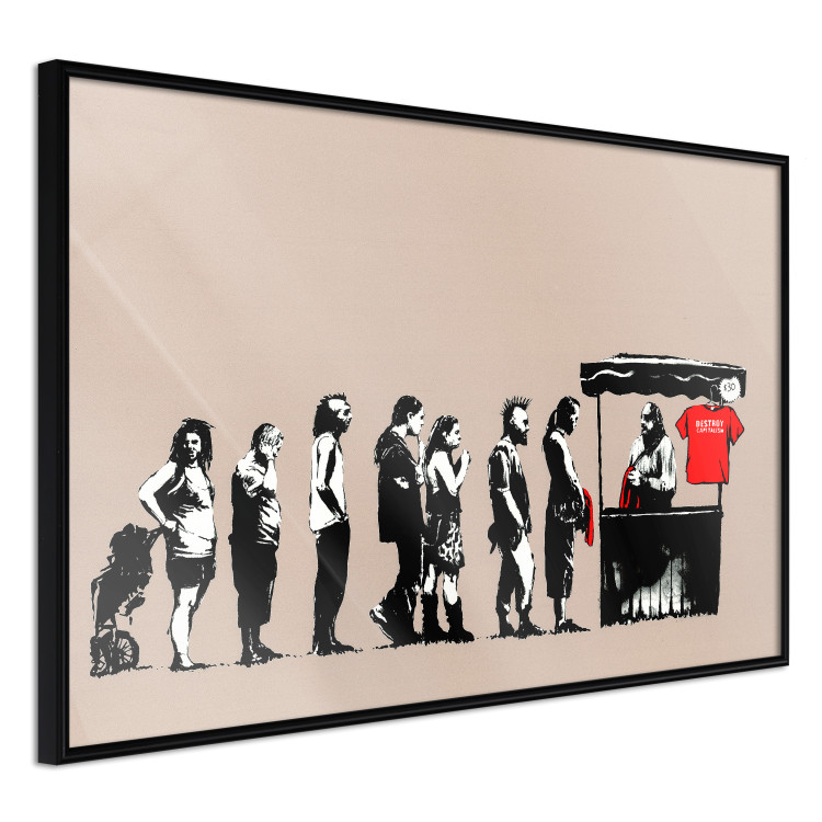 Poster Destroy Capitalism - Banksy-style graffiti with people in line 118781 additionalImage 10
