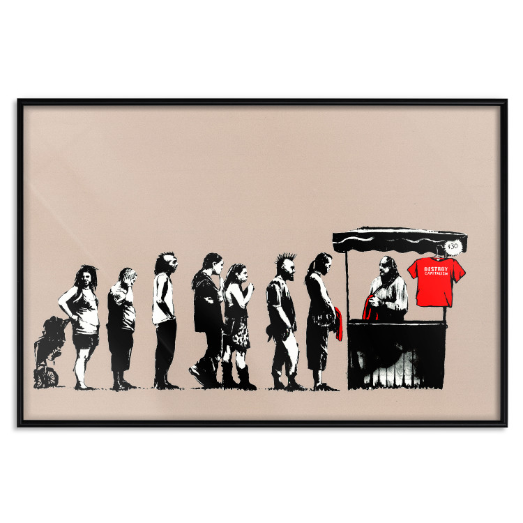 Poster Destroy Capitalism - Banksy-style graffiti with people in line 118781 additionalImage 18