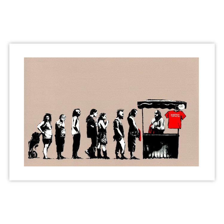 Poster Destroy Capitalism - Banksy-style graffiti with people in line 118781 additionalImage 19