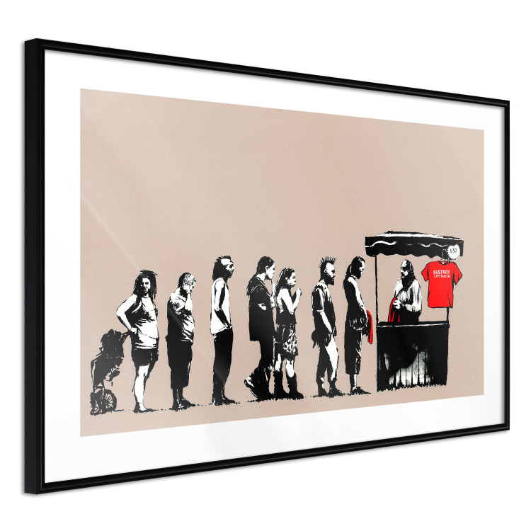 Poster Destroy Capitalism - Banksy-style graffiti with people in line 118781 additionalImage 11