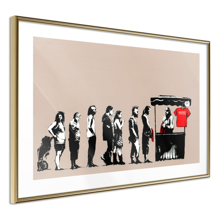 Poster Destroy Capitalism - Banksy-style graffiti with people in line 118781 additionalImage 6