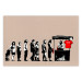 Poster Destroy Capitalism - Banksy-style graffiti with people in line 118781
