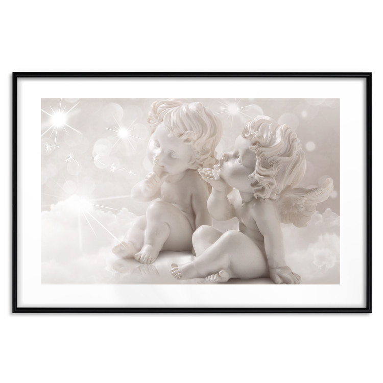 Wall Poster Angelic Gust - pale pink composition amidst clouds and starlight 122281 additionalImage 15