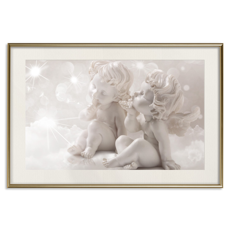 Wall Poster Angelic Gust - pale pink composition amidst clouds and starlight 122281 additionalImage 19