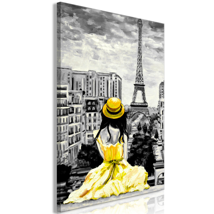 Canvas Print Paris Colour (1 Part) Vertical Yellow 123081 additionalImage 2