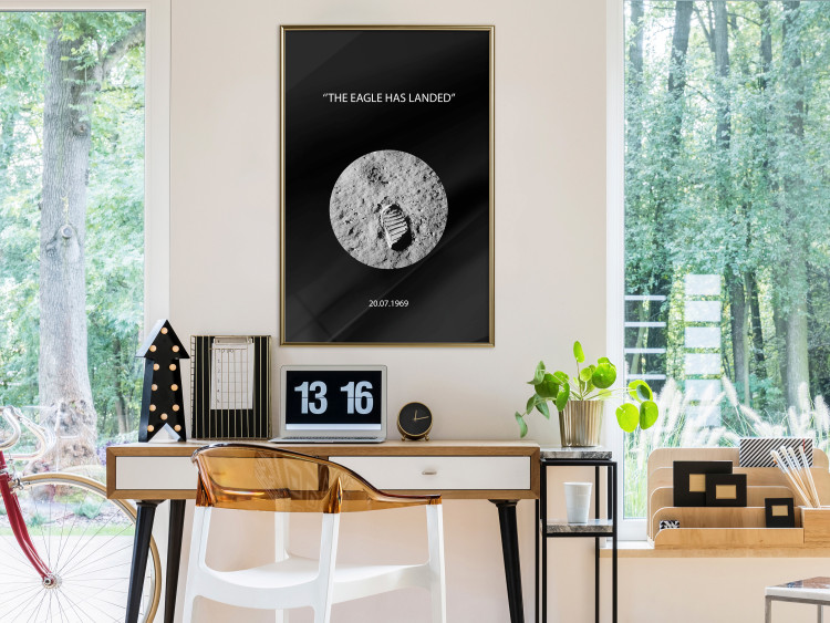 Wall Poster The Eagle Has Landed - black and white English quote about space 123181 additionalImage 7