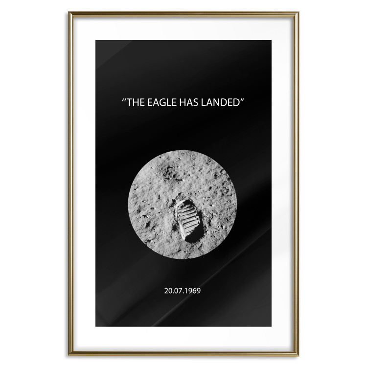 Wall Poster The Eagle Has Landed - black and white English quote about space 123181 additionalImage 14