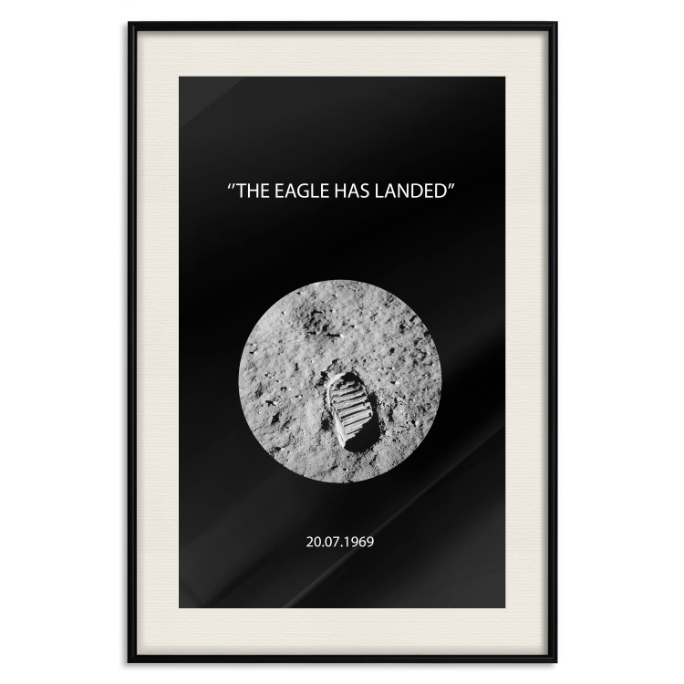 Wall Poster The Eagle Has Landed - black and white English quote about space 123181 additionalImage 18