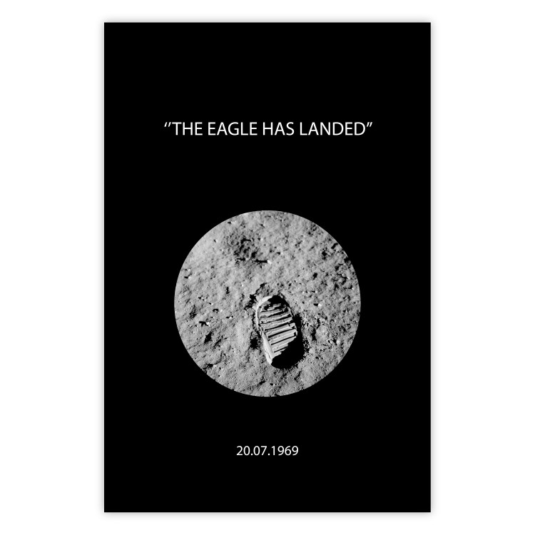 Wall Poster The Eagle Has Landed - black and white English quote about space 123181