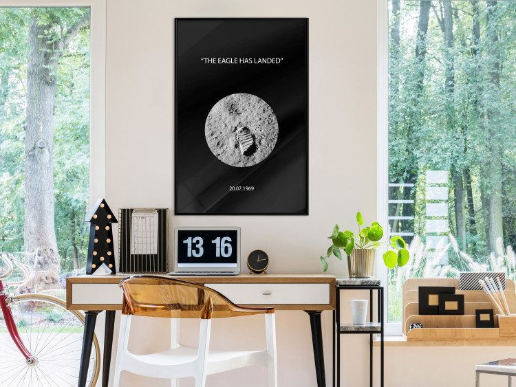 Wall Poster The Eagle Has Landed - black and white English quote about space 123181 additionalImage 5