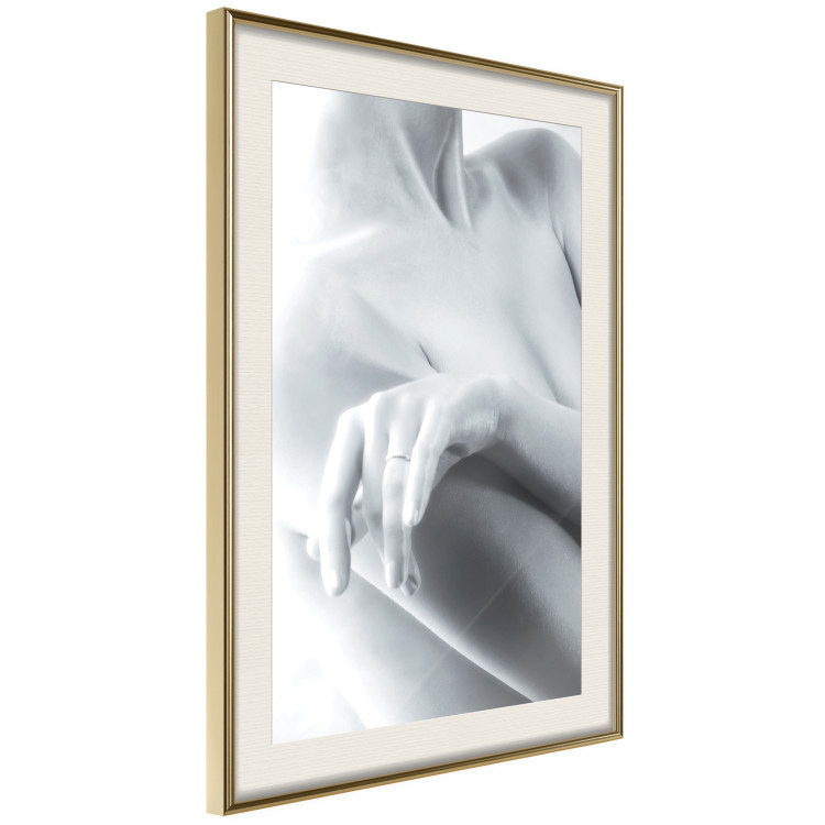 Poster Feminine Delicacy - black and white nude of a woman with a ring on her finger 123481 additionalImage 2