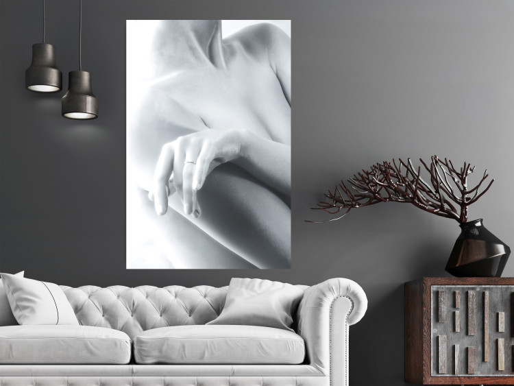Poster Feminine Delicacy - black and white nude of a woman with a ring on her finger 123481 additionalImage 23