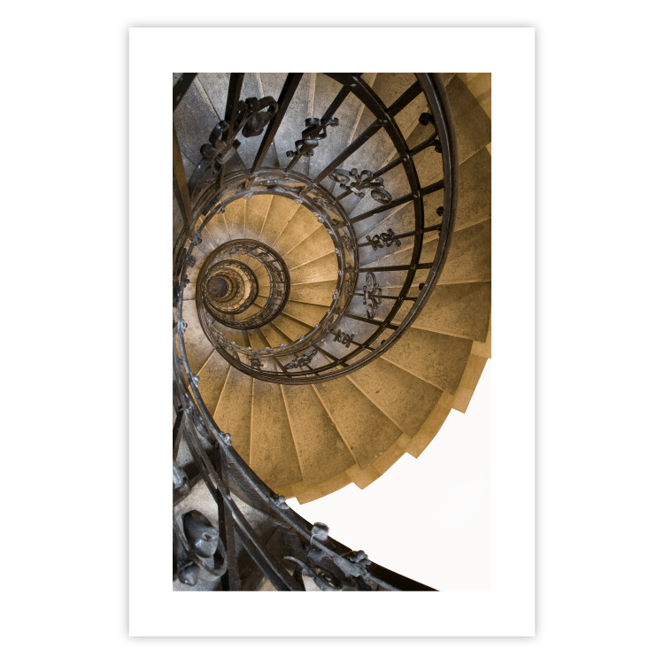 Poster Architectural Spiral - architecture of stairs with metal railing 123881 additionalImage 19