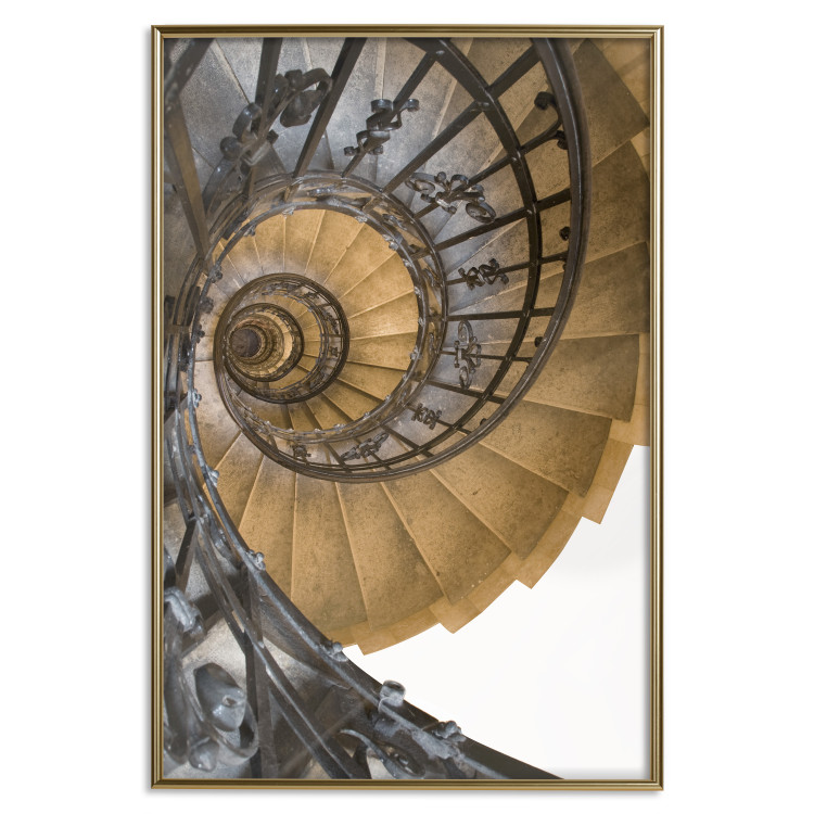 Poster Architectural Spiral - architecture of stairs with metal railing 123881 additionalImage 20