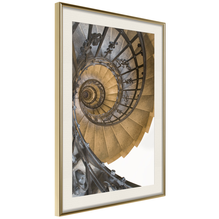 Poster Architectural Spiral - architecture of stairs with metal railing 123881 additionalImage 2