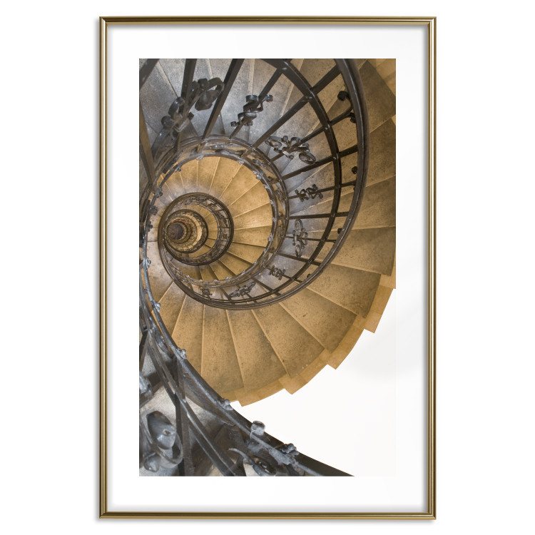 Poster Architectural Spiral - architecture of stairs with metal railing 123881 additionalImage 16