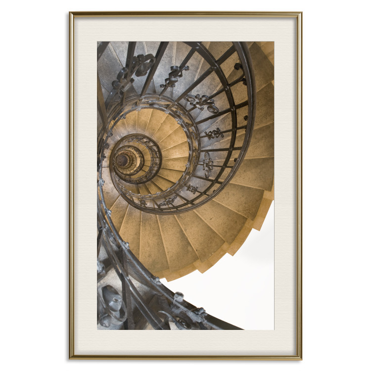 Poster Architectural Spiral - architecture of stairs with metal railing 123881 additionalImage 19