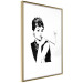 Poster Audrey - black and white portrait of a woman smoking a pipe on a light background 126681 additionalThumb 7