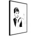 Poster Audrey - black and white portrait of a woman smoking a pipe on a light background 126681 additionalThumb 6