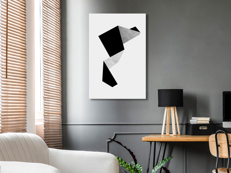Canvas Art Print Black and grey geometric figures - minimalistic abstraction 127381 additionalImage 3