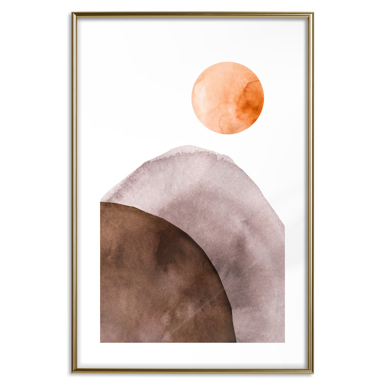 Wall Poster Moon and Mountains - abstract composition of moon and mountains on a white background 127481 additionalImage 14