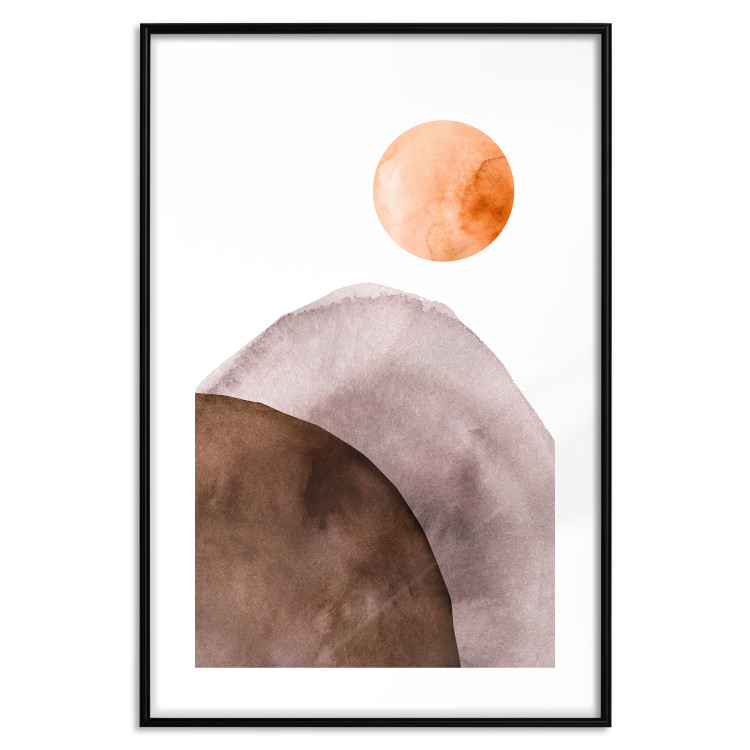 Wall Poster Moon and Mountains - abstract composition of moon and mountains on a white background 127481 additionalImage 17