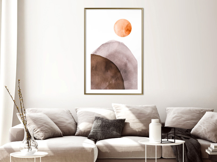 Wall Poster Moon and Mountains - abstract composition of moon and mountains on a white background 127481 additionalImage 15