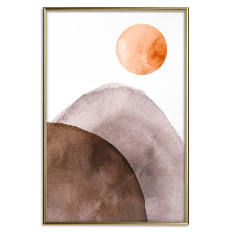 Wall Poster Moon and Mountains - abstract composition of moon and mountains on a white background 127481 additionalImage 17