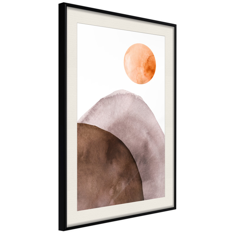 Wall Poster Moon and Mountains - abstract composition of moon and mountains on a white background 127481 additionalImage 2