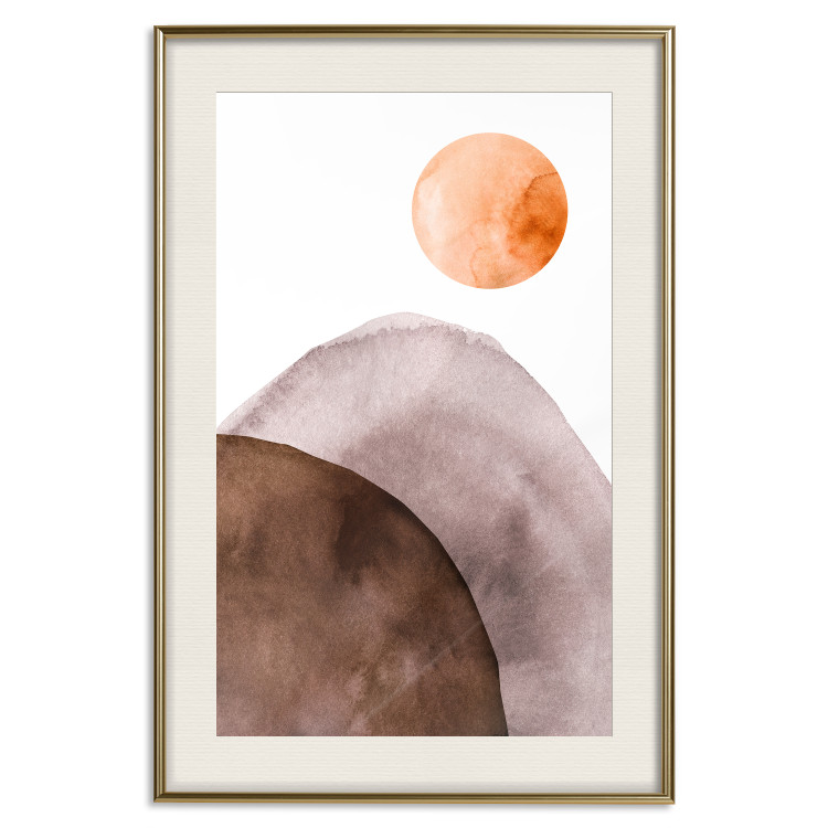 Wall Poster Moon and Mountains - abstract composition of moon and mountains on a white background 127481 additionalImage 20