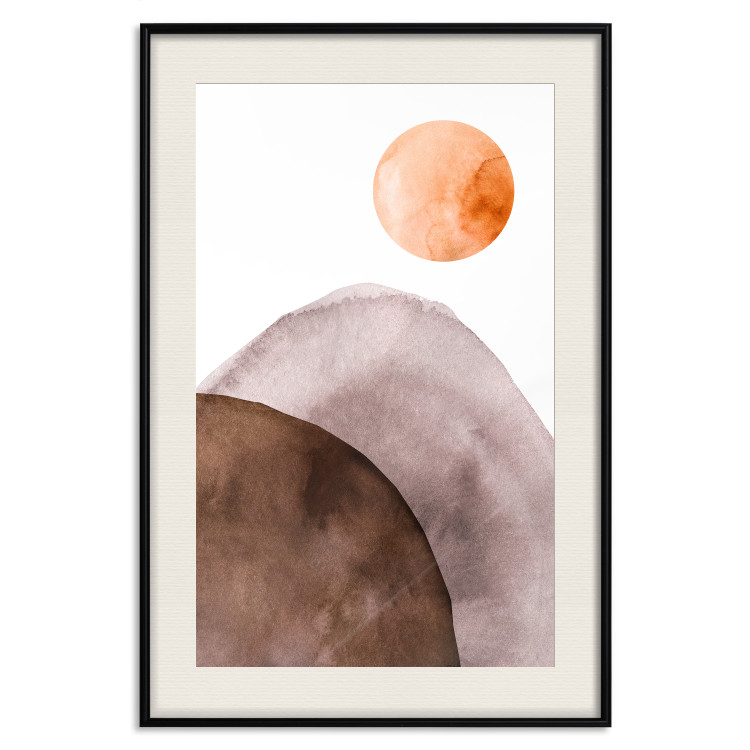 Wall Poster Moon and Mountains - abstract composition of moon and mountains on a white background 127481 additionalImage 19