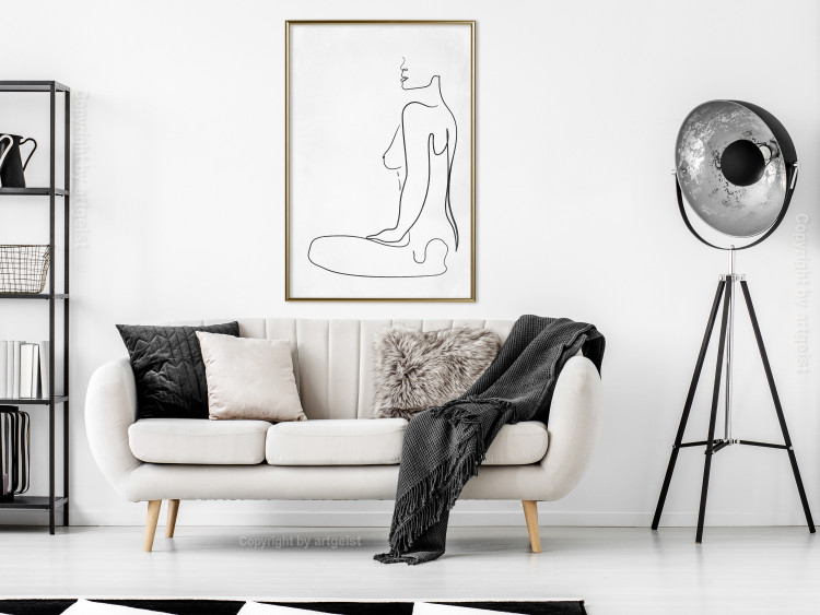 Poster Female Form - black female nude in the form of line art on a white background 129781 additionalImage 5