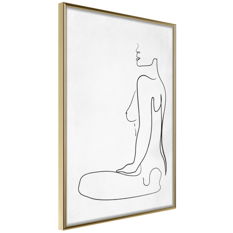 Poster Female Form - black female nude in the form of line art on a white background 129781 additionalImage 14