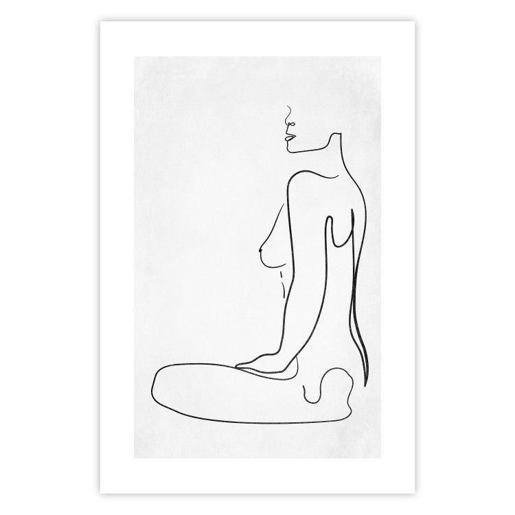 Poster Female Form - black female nude in the form of line art on a white background 129781 additionalImage 25