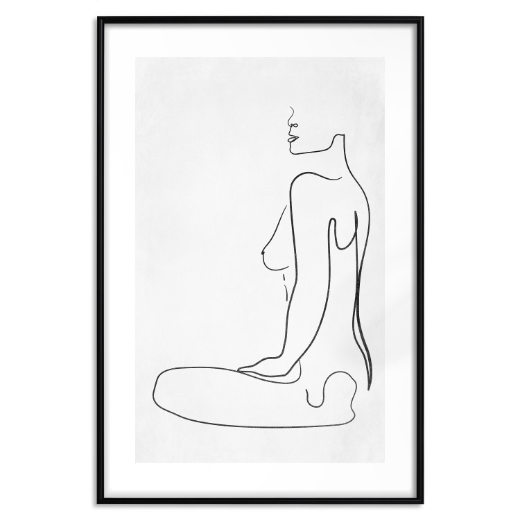 Poster Female Form - black female nude in the form of line art on a white background 129781 additionalImage 15