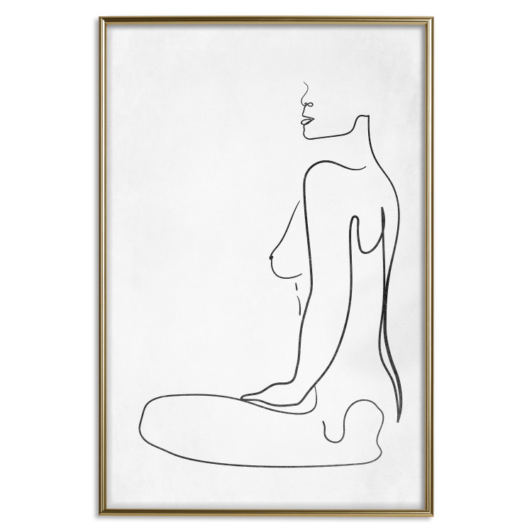 Poster Female Form - black female nude in the form of line art on a white background 129781 additionalImage 21