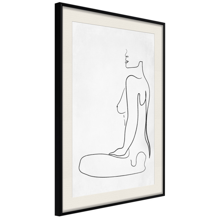 Poster Female Form - black female nude in the form of line art on a white background 129781 additionalImage 2