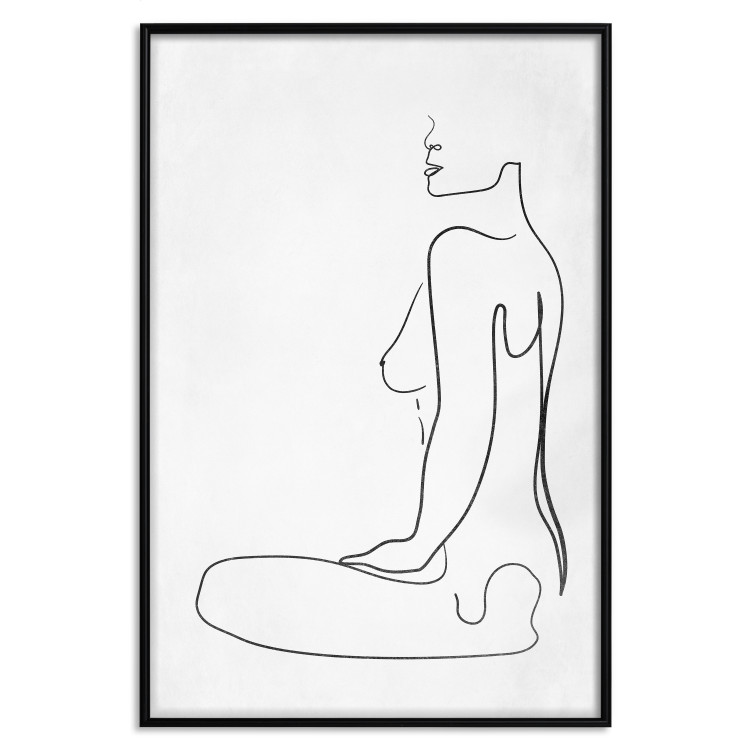 Poster Female Form - black female nude in the form of line art on a white background 129781 additionalImage 18